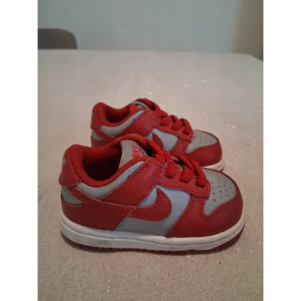 Nike Dunk Low TD UNLV Grey Red CW1589-002 Toddler Baby Size 4C NO INSOLES